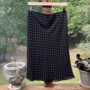 Wayf black polka dot midi skirt